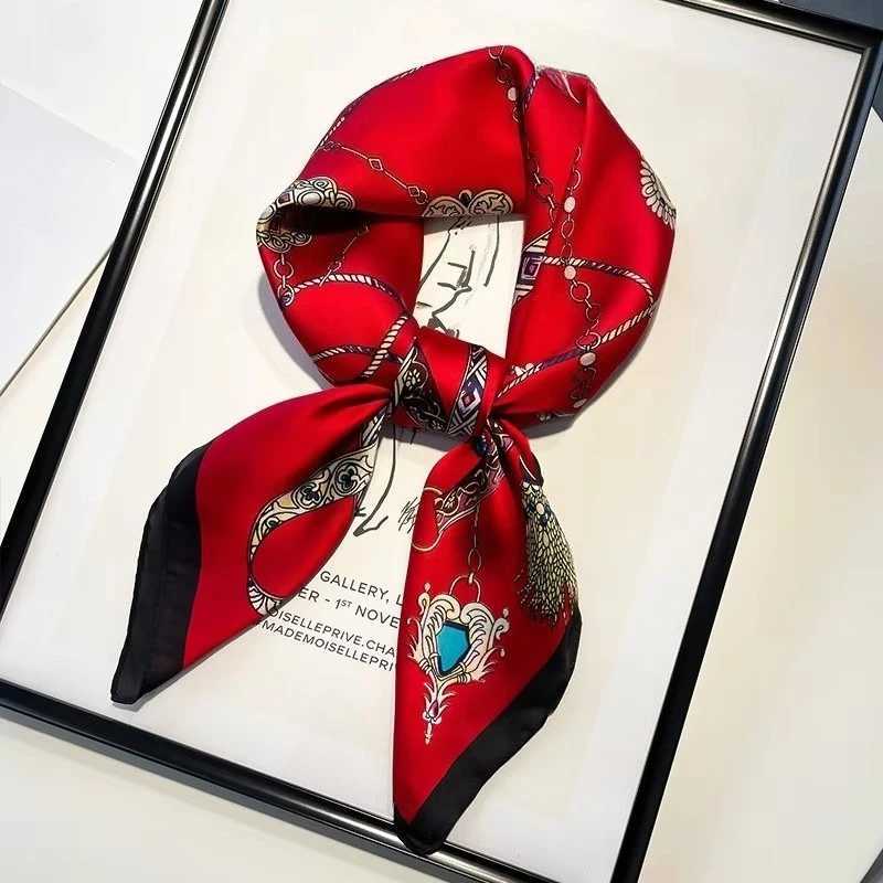 Red Small Square Scarf Wens Silk Scarf 70cm Letter Printed Scarf Square Shoder Scarf Wholes scarf Hair Accessories X260328