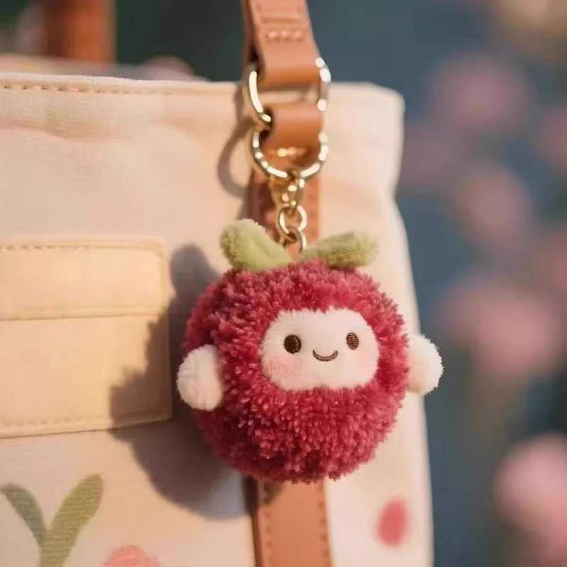 New Plush Lychee Key Chain Cute Fruit Plushies KeychainSoft Stuffed Plush Keyring Toys for Kids Backpack Purse Z260330