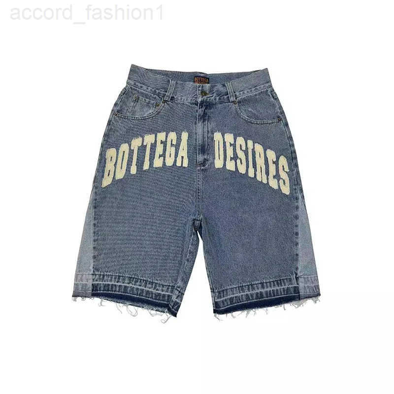 American Style Harajuku Retro Denim Shorts with Letter Embroidery Oversized Jeans Men Y2k Loose Casual Versatile Shorts Woman H260330