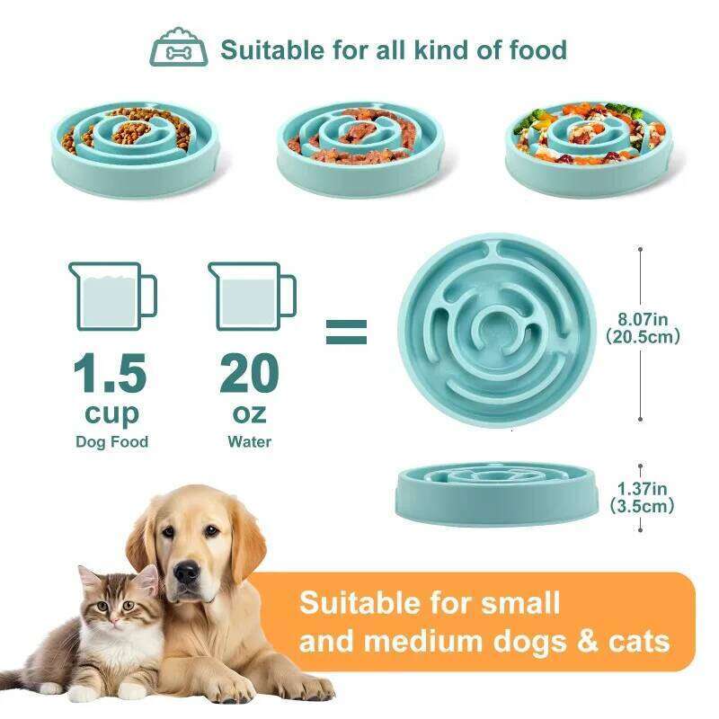 1PC Cat Non-Slip Slow Feeding Dog Food Bowl Pet Supplies 26W0330