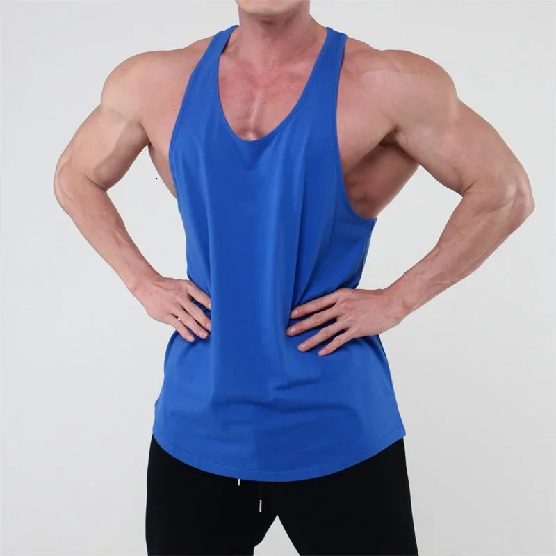 Running Tank Top Men Summer Sports Gym Vest Cotton Training Workout Undershirt Man Fitness Pure Color Sleeveless Tops 260312