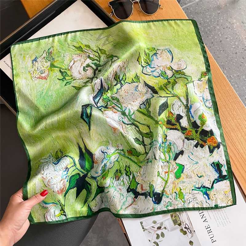 Fashion 100 Real Silk Scarf 53cm Square Bandelet Womens Silk Temperament Small Scarf Neck Decorative Wrap Printed Scarves Z260330
