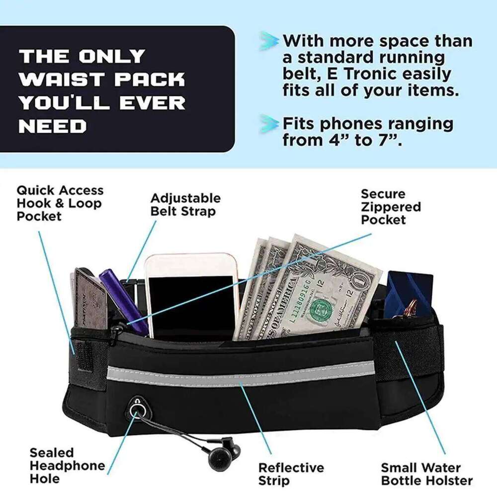 Running Nylon Pet Leash with Waist Bag Retractable Elastic Dog Traction Rope Reflective Belt Buckle