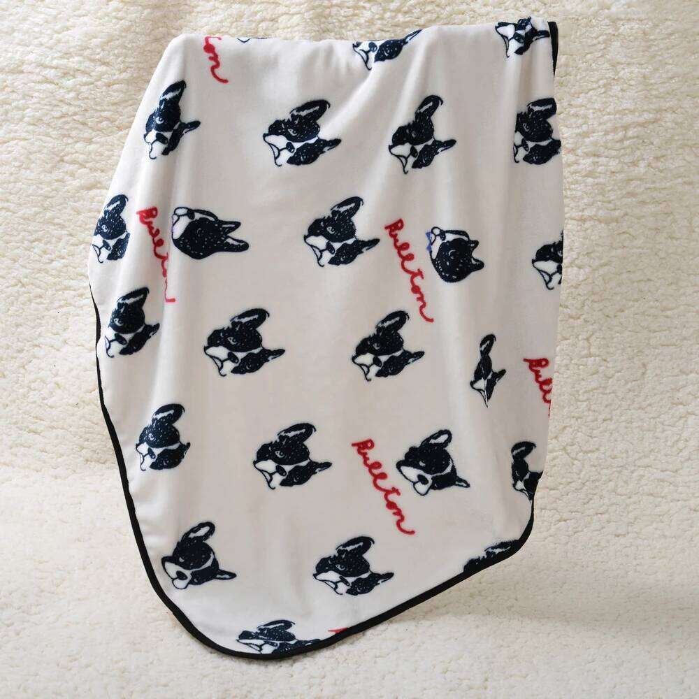 Autumn Winter Cat Bed Mats for Small Medium Cats Dogs Kitten Thicken Fleece Cozy Print Blanket Bulldog Chihuahua Pet Accessories