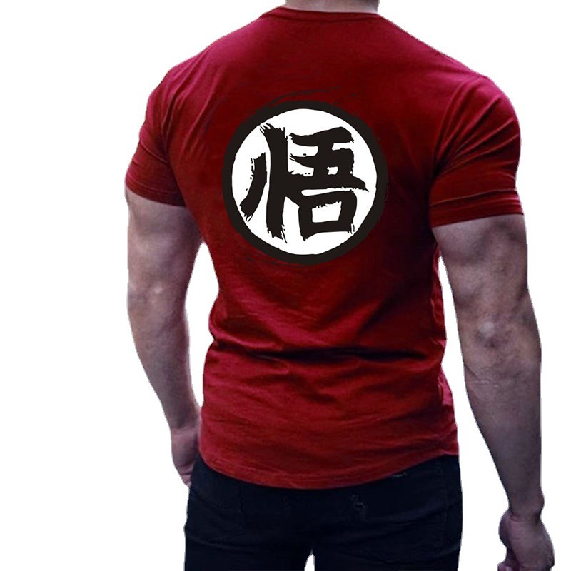 Factory Direct Men's Short Sleeve T-Shirt Dragon Ball Goku Super Saiyan Printed T-Shirt Men's Cotton Casual Versatile
