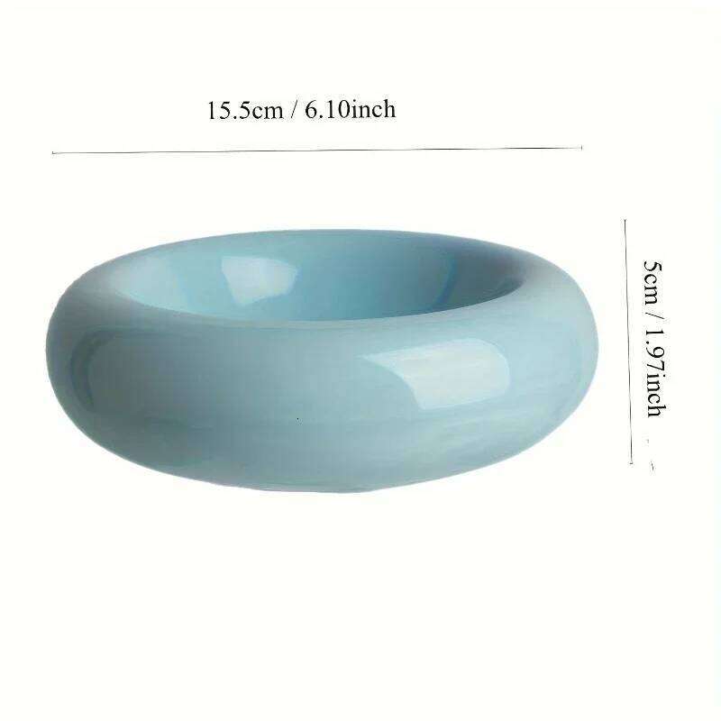 Ceramic pet donut dispenser, Dudu cat food spill proof water bowl, snack bowl 26W0330