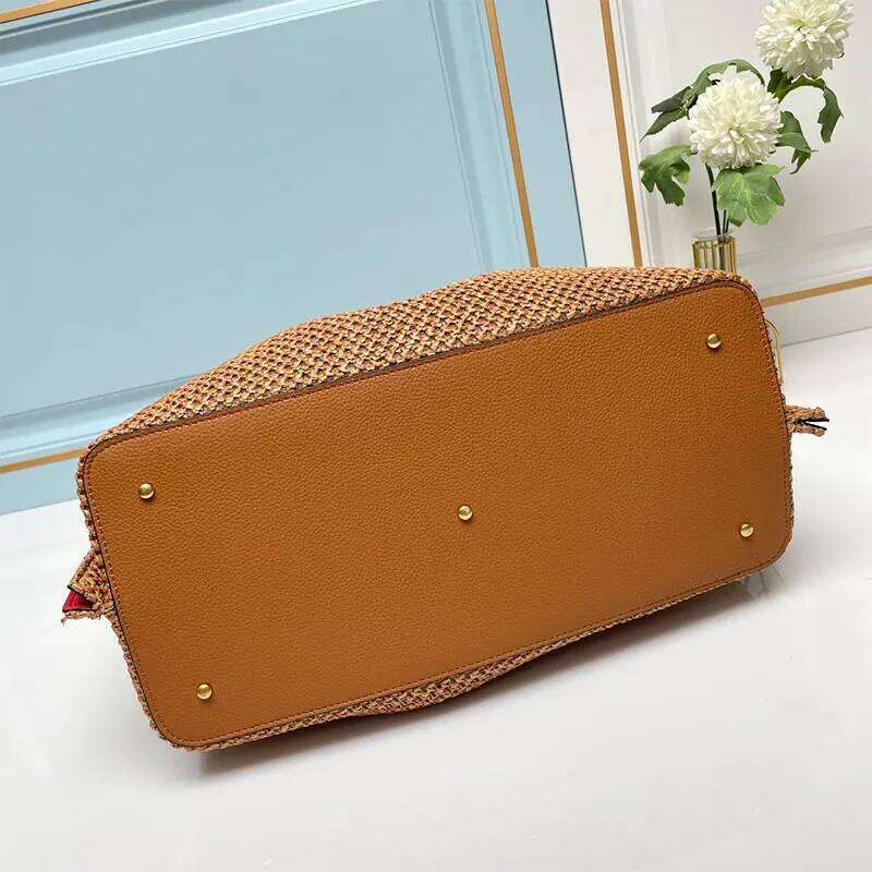 Summer Woven Beach Lady Fashion Large Capacity Tote Bag Travel Vacation Handbag Shoulder Crossbody Handheld Casual Female