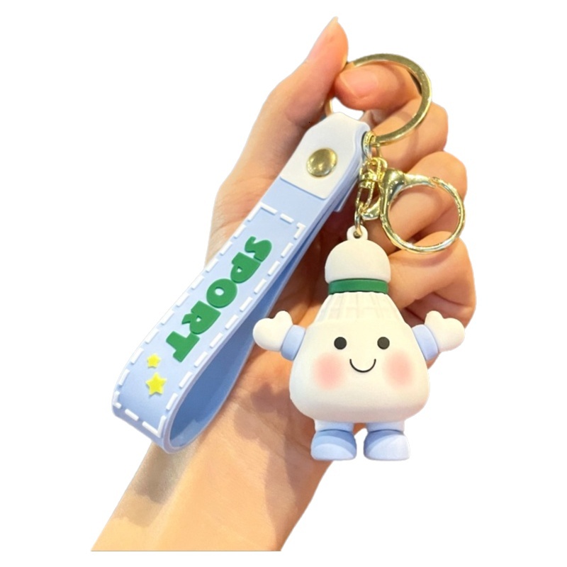 Bag Cartoon Keychain Charm Cute Sports Ball birthday gift Keychain Badminton Tennis Soccer Doll Purse Pendant Creative Game Souvenir Gift for Sports L