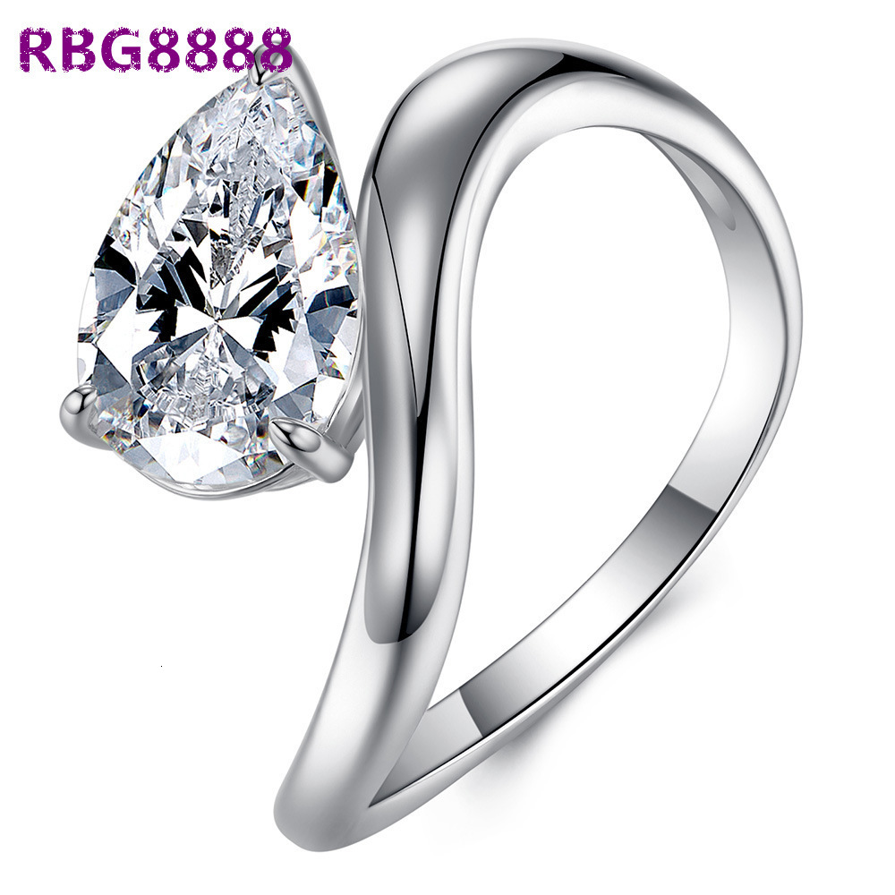 S925 Silver Moissanite Ring Pear Drop Shape Torsion Arm Design Light Luxury Womens Proposal High End Jewelry