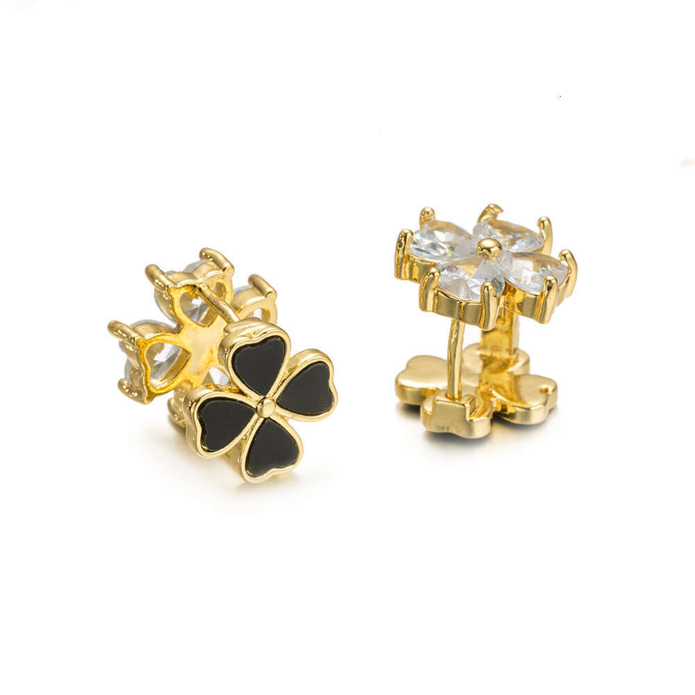 Double-sided Four-leaf Clover Niche High-end Earring Fashionable And Versatile Women's Earrings