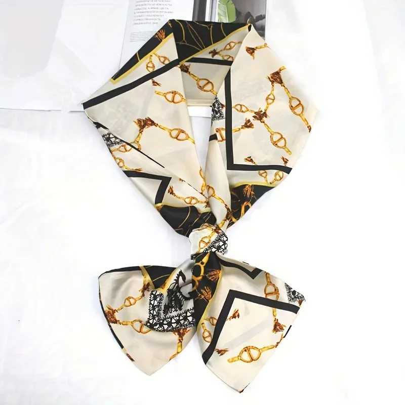 New Women Silk Feel Printed Design Scarf Shawl Fashion Luxury Long Narrow Small Silk Scarves Ladies Headband Headscarve Z260330