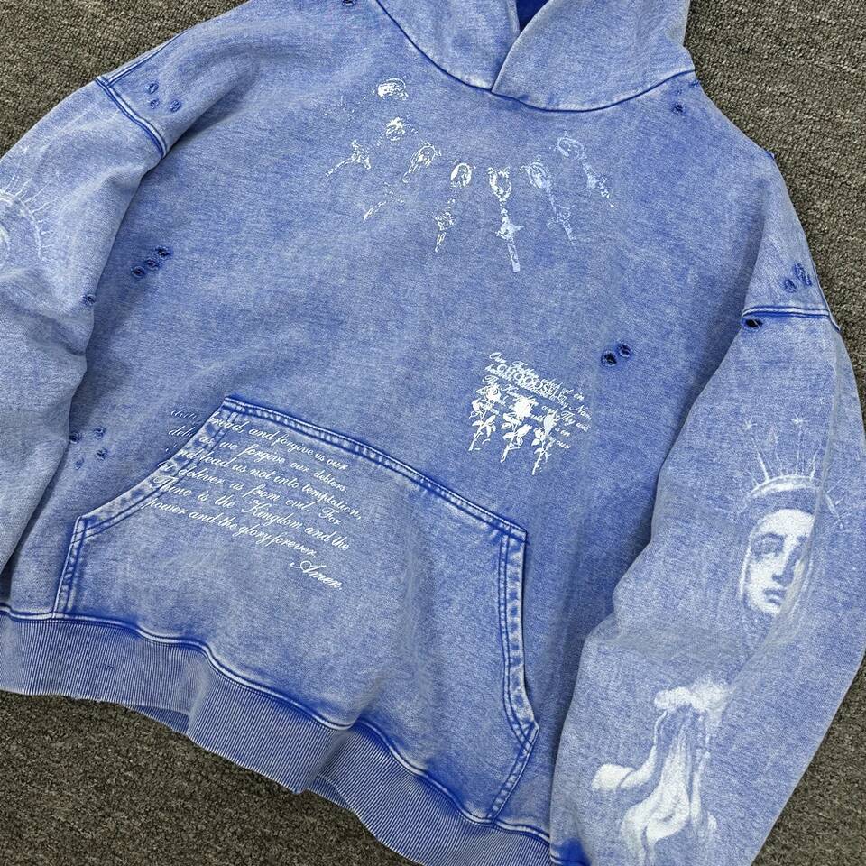 Yao Fashion Streetwear Oversize Casual Cotton Hooded Vintage Sweatshirt Luxury Retro High Street Y2k Hoodies For Men Unisex