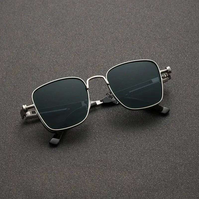 New Eyeglasses Vintage Steampunk Square Metal Sunglasses Fashionable Versatile Unisex Eyewear Unique Statement Style Sun Glasses 26Y0330