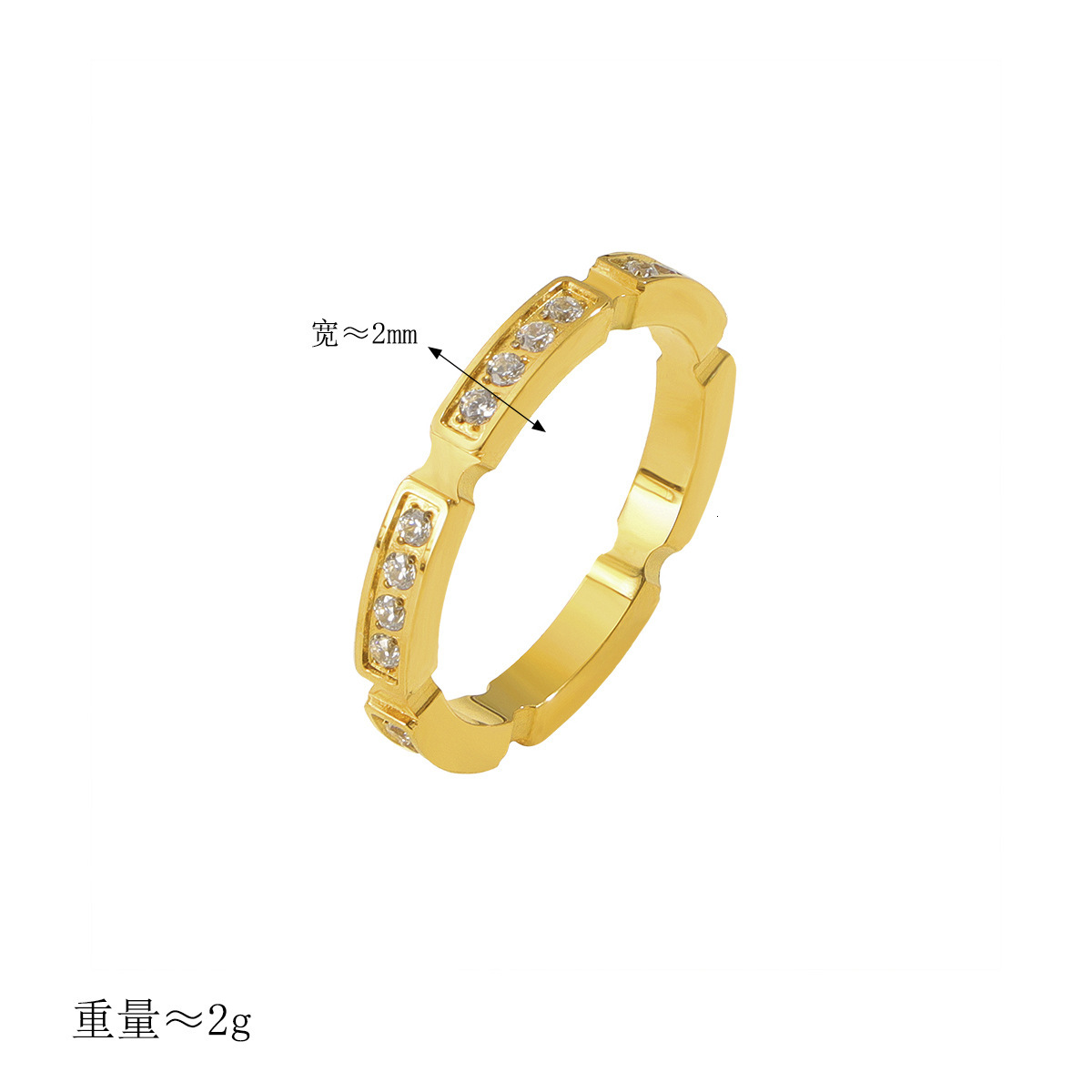 Ring Light Luxury High-End Square Zirconia Ring Inlaid Titanium Steel Ring Minimalist Trendy Fashion Couple Rings Gift