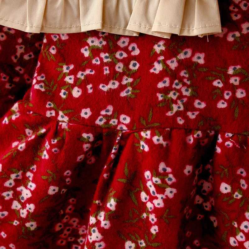 HoneyCherry Childrens Wear Girls Autumn Winter New Long Sleeve Dress Baby Girl Baby Flower Princess Dress Girls ClohtesT260330