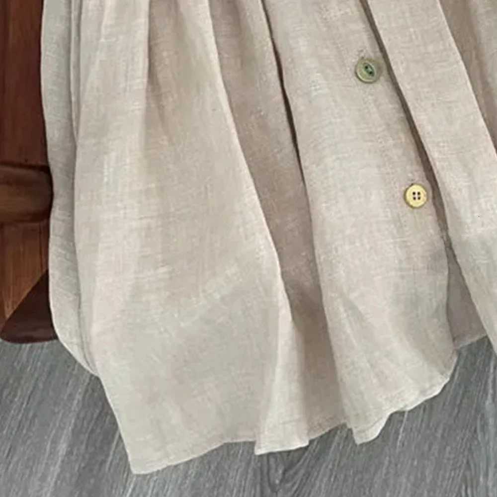 Melario Solid Color Baby Girls Dress Cotton Kids Dresses Summer Princess Party Dress Girls Sundress Single Breasted Kids ClothesT260330