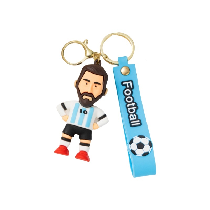 Keychain Messi Cartoon Star Soccer Cute birthday gift Football Player Figure Pendant for Backpack Bag Charm Couple Gift Sports Accessories