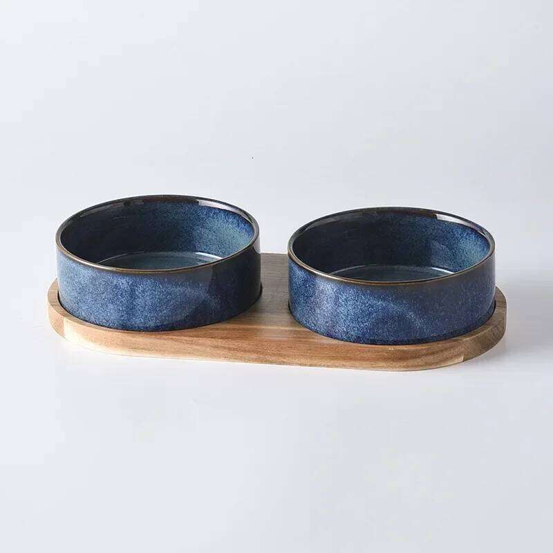 Cat Bowl Ceramic Pet Food Water Feeder Small and Medium-sized Dogs Spine Protection Rollover Prevention 26W0330