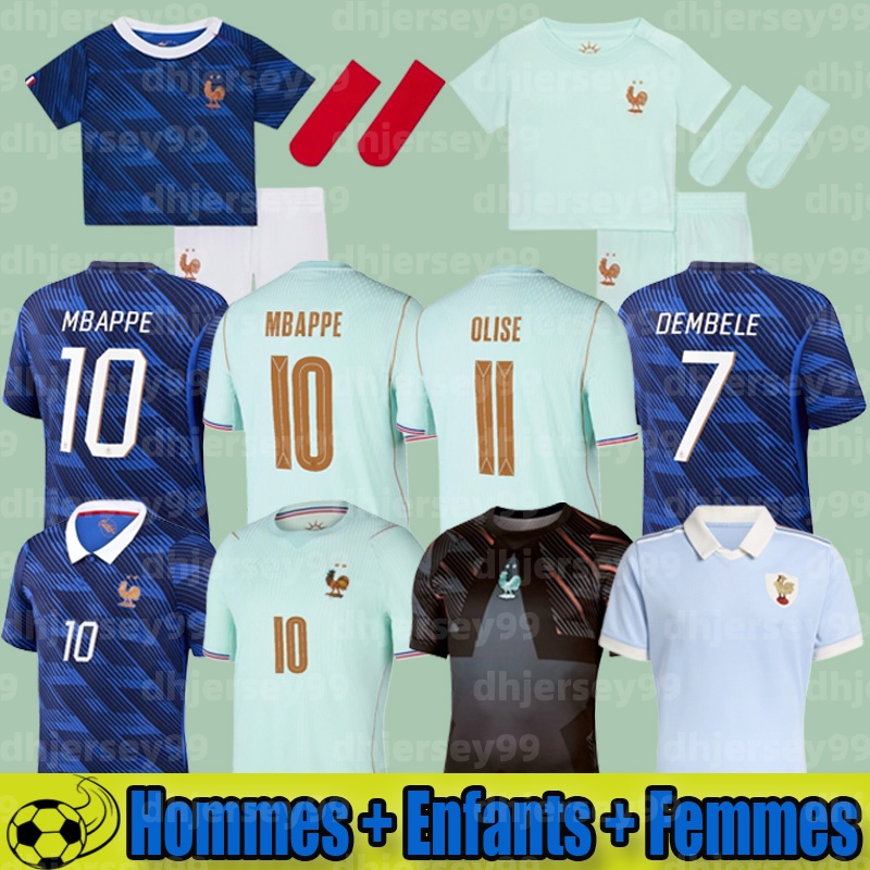 maillot france french soccer jersey 26 27 MBAPPE BARCOLA OLISE EKITIKE 2026 DEMBELE Maillots de football shirt maillot de foot Mens kids kits enfants 120th RUGBY set