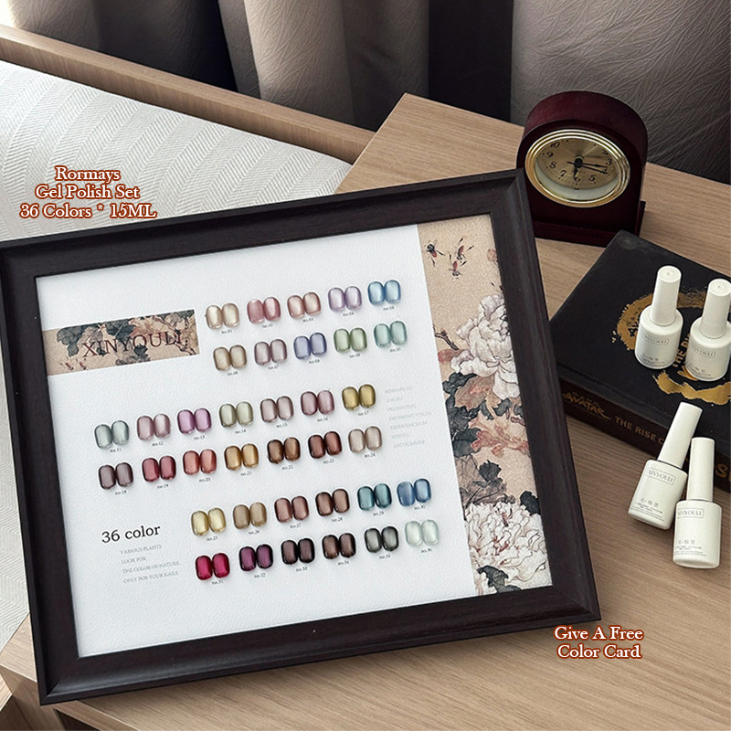 36 Colors Luxury Glass Bead Magnetic Cat Eye Gel Polish Fine Shimmer Blossom Long-Lasting All-Season UV LED Soak Off Gel