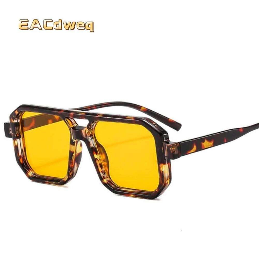 Popular Fashion Double Bridges Square Sunglasses Women Retro Brand Blue Green Men Punk Sun Glasses Shades UV400 26Y0330