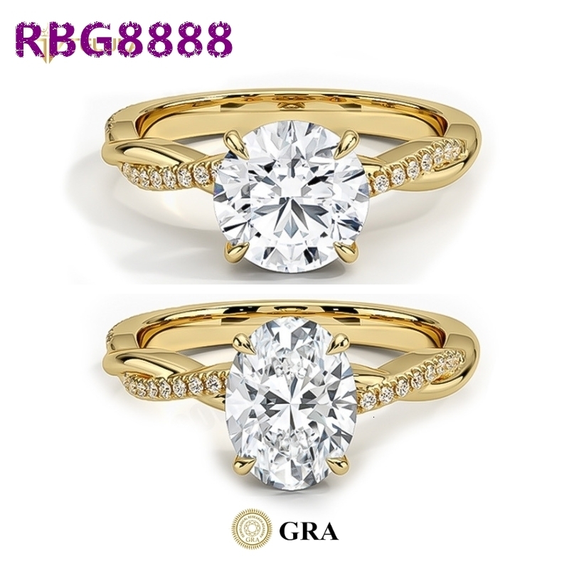 Elegant S925 18K Gold Plated Moissanite Wedding Ring 1Ct Oval Cut Prong Setting Wedding Jewelry Moissanite Ring