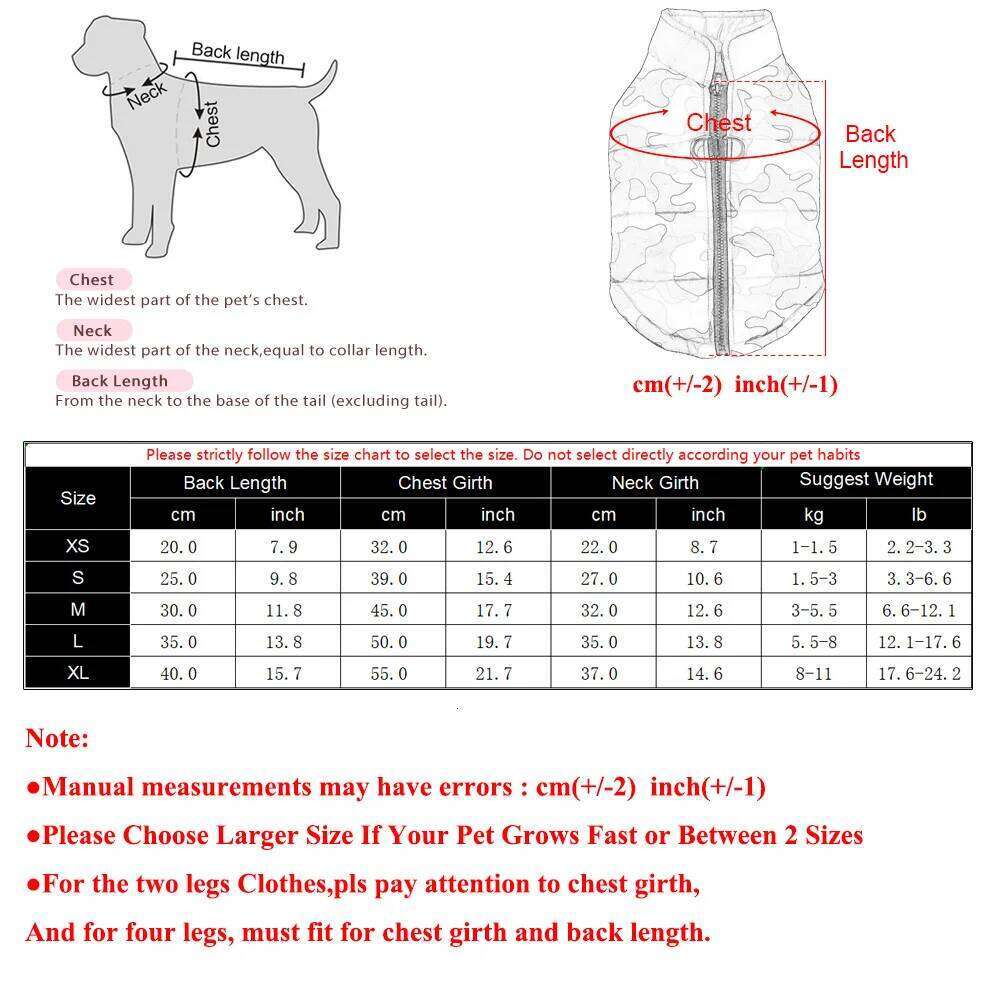 Warm Jacket Coat Pet Clothes For Small Medium Dog Winter Puppy Camouflage Print Costumes With D-ring Chihuahua Yorkshire