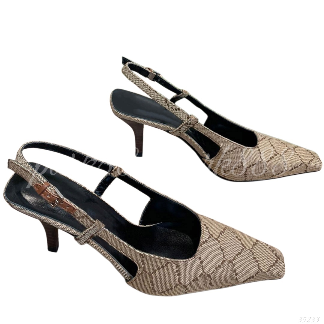 (Order by pic in opt, not by desc) Women's Vintage Square Toe Slingback Heels,Ankle Strap Pumps with Thin Heel for Office & Party