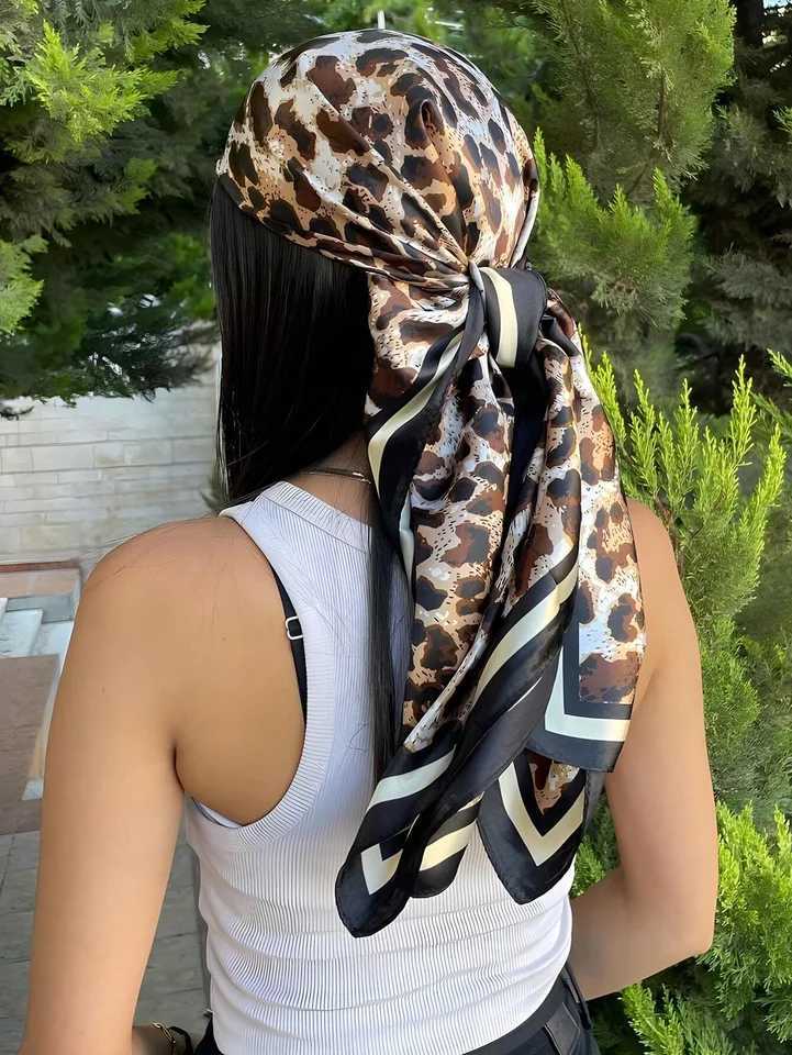 60Colors Luxury Scarf Women 7070Cm Silk Feel Square Hair Wrapping Foulard Satin Shawl Big Size Head Bandana Hijab Handkerchief Z260330