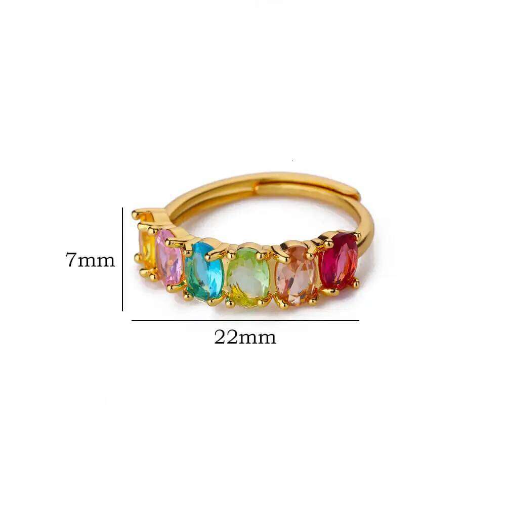 Ring Crtystal Waterdrop Rings For Women Stainless Steel Gold Color Geometric Adjustable Ring Wedding Party Fashion Jewerly Visionice