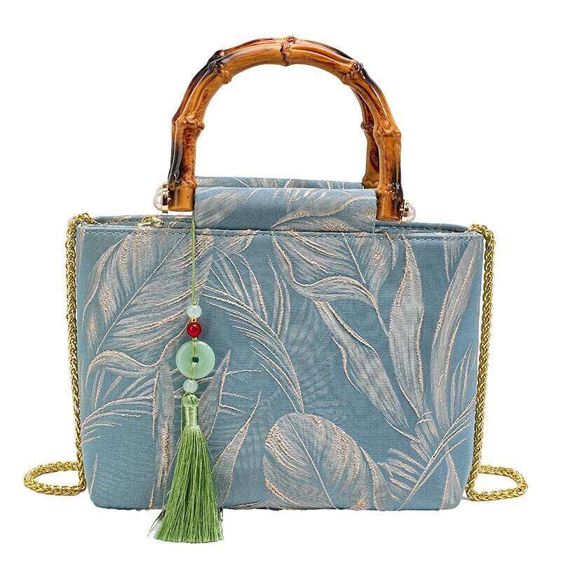 Chinese Embroidery New Chinese Bamboo Knot Handbag Retro Cheongsam Hanfu Single Shoulder Women S Versatile Ethnic Style Cross Body Bag