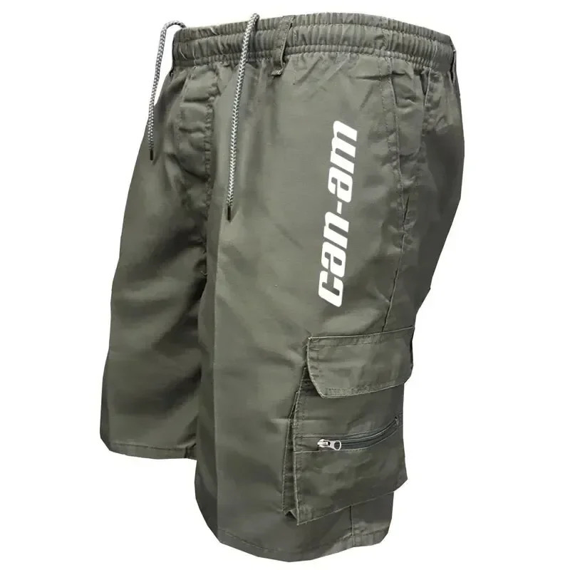 Outdoor shorts bike shorts with elastic belts baggy work shorts with multiple pockets quick-drying printed sweatpants 260327