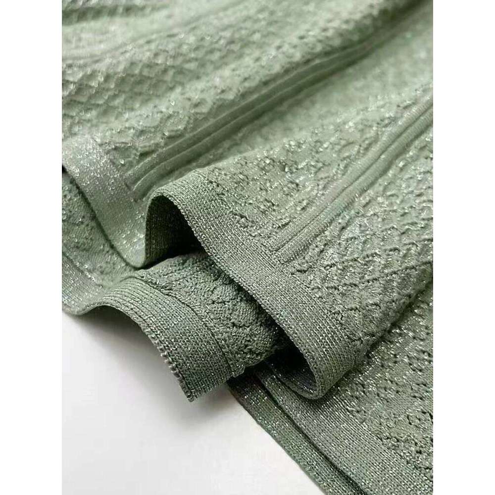 Spring Summer New Fashion Temperament Knit Long Dress Women Elegant Pearl Button O-Neck Short Sleeve Slim Robe Ladies Mdng260330