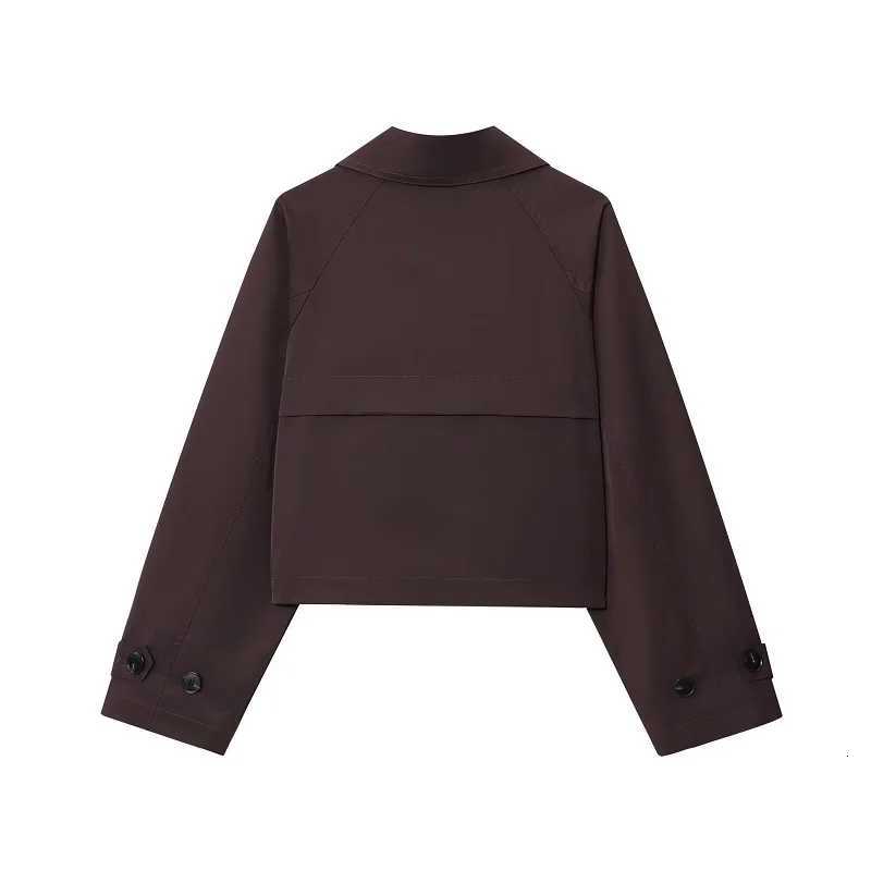 MUJER 2026 Cropped Jacket Women Windbreaker Double Breasted Womens Coats Streetwear Winter Coats for Women Short Womens JacketsT260328