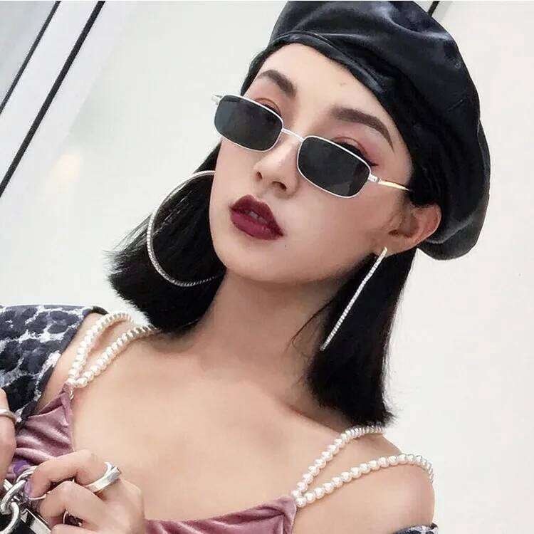Fashion Rectangle Sunglasses Men Women Vintage Square Driving Sun Glasses Luxury Brand Metal Frame Eyewear Lentes De Sol 26Y0330