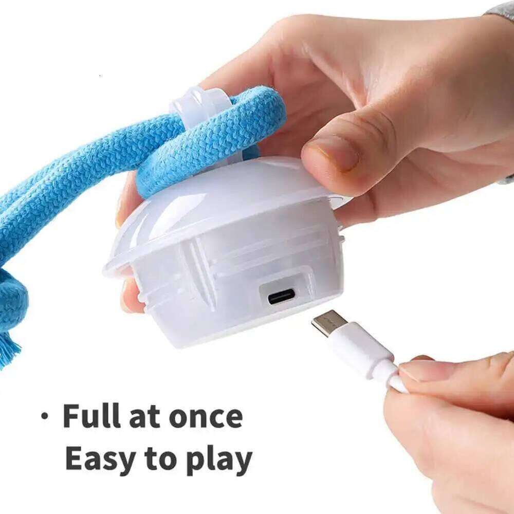 Interactive Toys Smart Rolling Ball With Rope Motion Activated Automatic Moving Squeaky Dog Training Puppy Chew Toy Balls