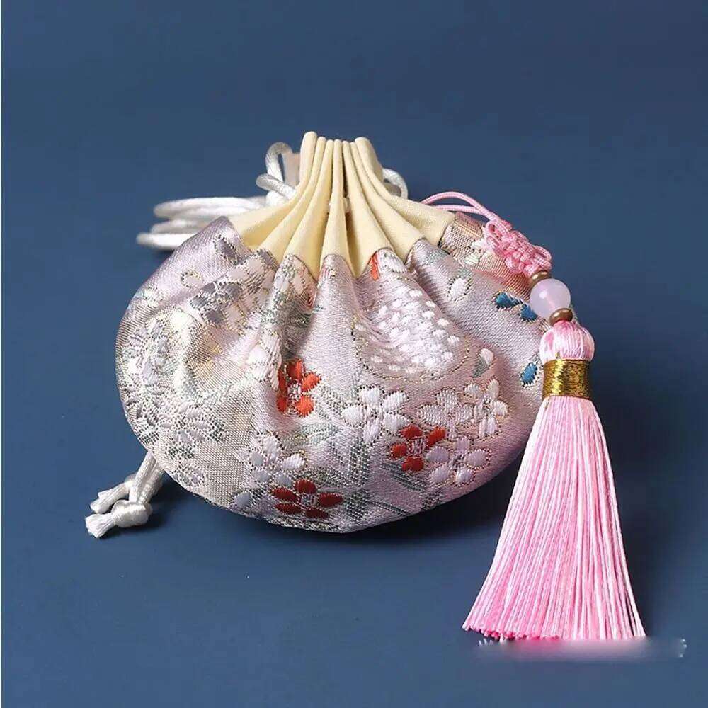 Chinese Embroidery Chinese Style Empty Sachet Purse Drawstring Women Tassel Storage Bag Multi Color Embroidery Cloth Jewelry Pouch