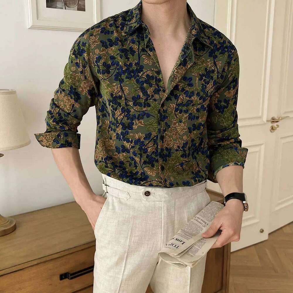 Unisex Spring Summer Floral Print Long Sleeve Shirt Casual Loose Fit Sun Protection Breathable Versatile
