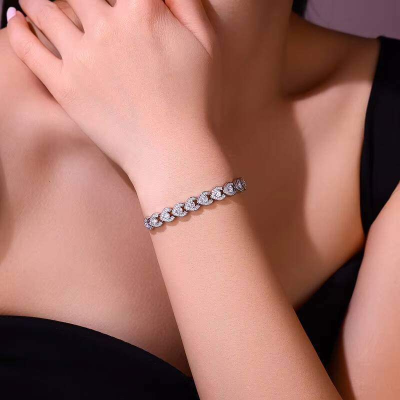 Factory Wholesale Jewelry Ajustable Chain Gem Bracelet 925 Sterling Silver Bracelet Muti-gem Fine Women Moissanite Bracelet