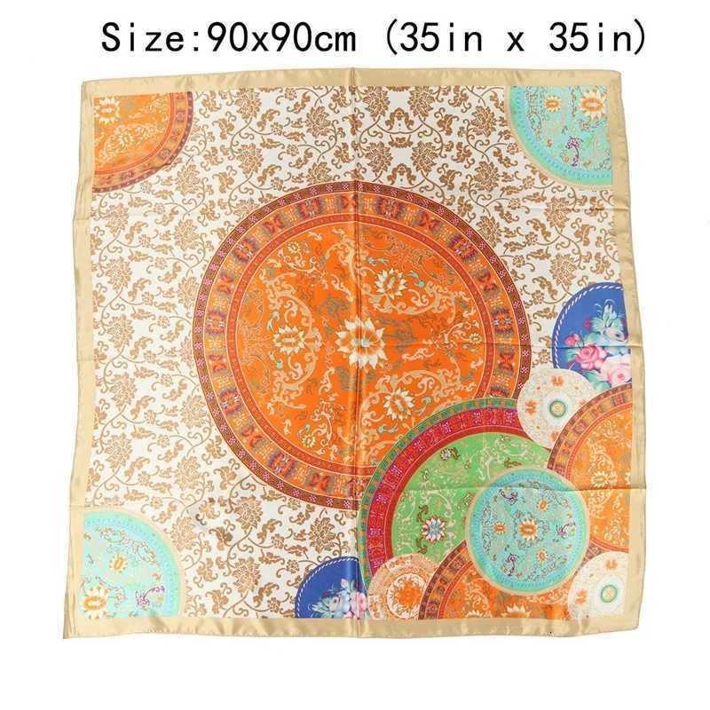 Hip Hop Hijab Scarf Wen Print Neckerchief Foard Square Satin Silk Scarves Shawls And Wraps Lady Pashmina Bandana 2024 X260328