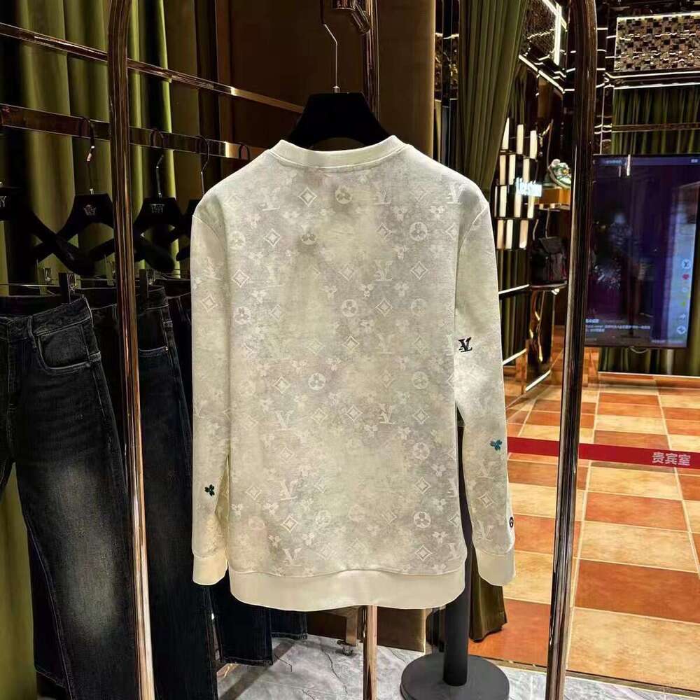 European Gradient Vintage Round Neck Pullover Heavyweight Sweatshirt Soft Trendy Loose Casual Autumn Long Sleeve Base Shirt
