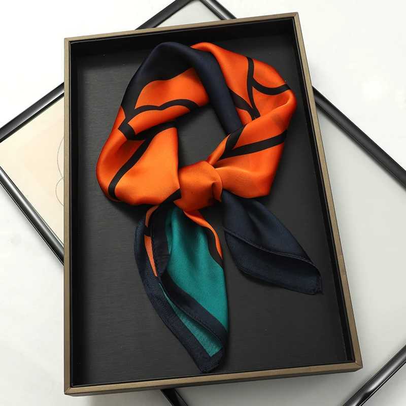 Luxury Wen Silk Square Scarf Shawl Fashion Xiaoxiangfeng Print Design Satin Hijab Wraps Neckerchief Fem Hair Bands 7070CM X260328