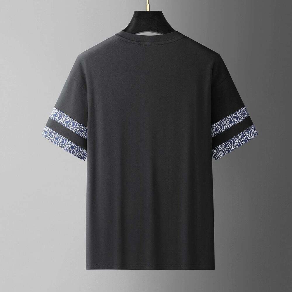 European high-end letter embroidery short-sleeve t-shirt, luxury new summer trendy loose-fitting top, round-neck half-sleeve shirt