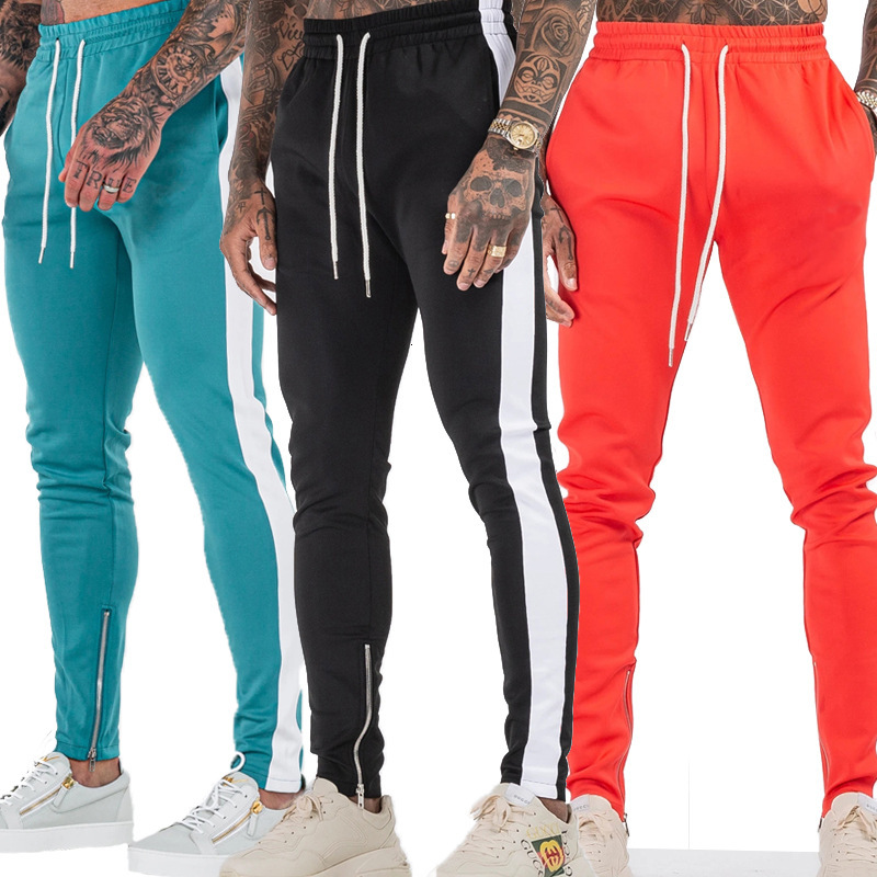 Trendy American-style summer mens color-blocked sports pants loose-fitting casual pants with logo
