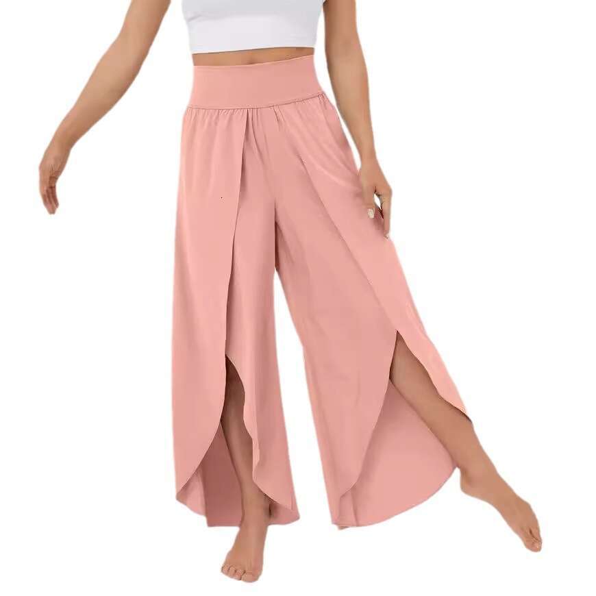 2026 Spring/Summer New Fashion Versatile Slimming High-Waisted High-Slit Long European and American Loose Casual Yoga Pants