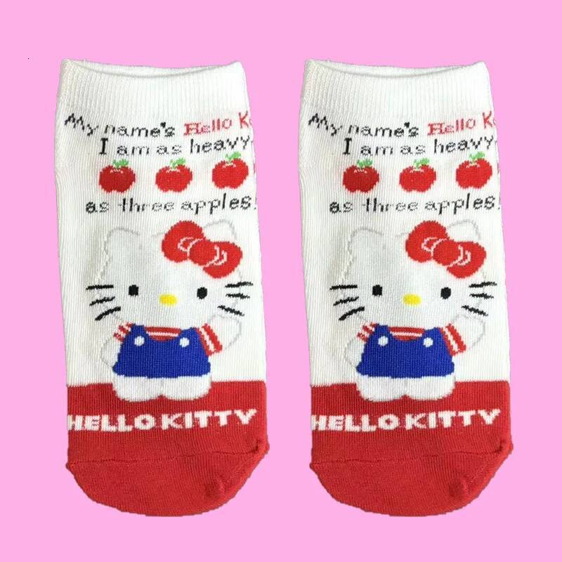 Designer 1/5 Pairs Of Sanrio Hello Kitty Cartoon Anime Cute Mid-Calf Socks For Women