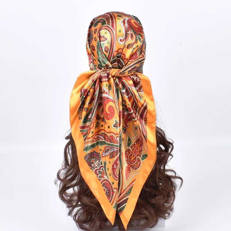 High Quality Silk Scarves Wen Square Satin Hijab Scarf Plain Handkerchief Shawls Wraps Fem band Islamic Band X260328