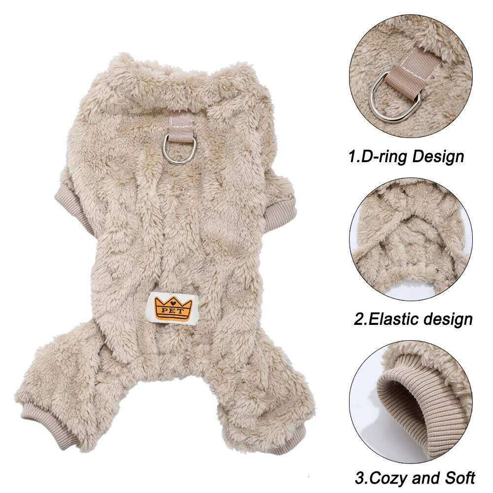 Winter Warm Jumpsuit For Small Medium Dogs Cats Soft Cozy Fleece Dog Clothes Cat Costumes Yorkshire Chihuahua Pet Clothing