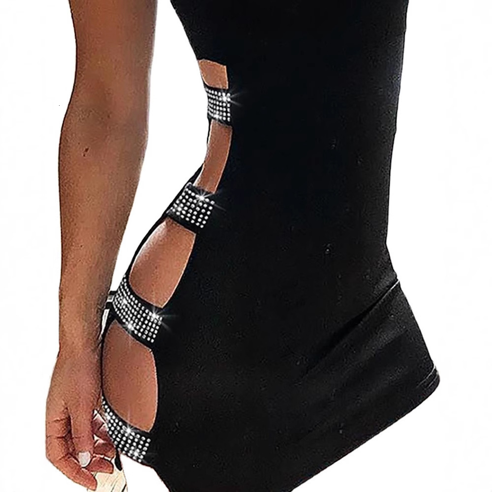 Bodycon dress with intricate cutouts strapless ultra-short dress bandage slim-fit nightclub dress