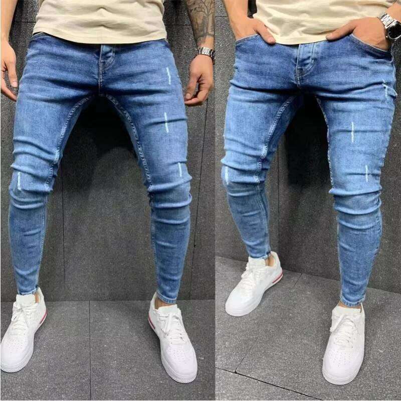 Mens Black Slim Quality Gray Casual Male Jeans Skinny Fit Men Pants Hip Hop Streetwear Cotton Denim Trousers 26Y0330